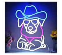 Luci al Neon Da Parete L'insegna Al Neon Cowboy Dog È La Scelta Ideale Per Gli Amanti Dello Stile Western, Degli Animali Domestici E Dei Maestri 39x30cm