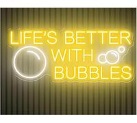 Luci al neon decorative Lampada con atmosfera rilassante La vita è migliore le bollicine, insegna al neon, decorazione da parete, champagne(A)