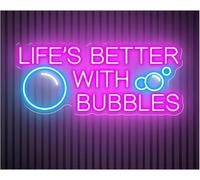 Luci al neon decorative Lampada con atmosfera rilassante La vita è migliore le bollicine, insegna al neon, decorazione da parete, champagne(B)
