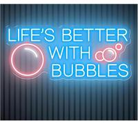 Luci al neon decorative Lampada con atmosfera rilassante La vita è migliore le bollicine, insegna al neon, decorazione da parete, champagne(C)