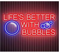 Luci al neon decorative Lampada con atmosfera rilassante La vita è migliore le bollicine, insegna al neon, decorazione da parete, champagne(D)