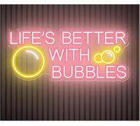 Luci al neon decorative Lampada con atmosfera rilassante La vita è migliore le bollicine, insegna al neon, decorazione da parete, champagne(G)