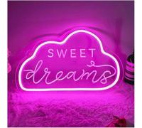 Luci al neon decorative Lettres colorées Intérieur Luminaires Rêve Néon Signe Bureau Chambre Mur Barre Décor Lumière Fête(Rosa)