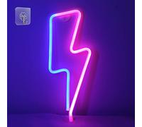 Luci al neon fulmine per decorazione murale, segni al neon con colore della luce rosa e blu e cavo USB per decorazione camera regali di Natale compleanno per ragazzi ragazze