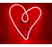Luci al Neon, Insegne al Neon a LED Luce Notturna Cuore Luci al Neon Luci al Neon Batteria USB (Rosso)
