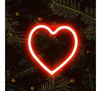 Luci al Neon, Insegne al Neon a LED Luce Notturna Cuore Luci al Neon Luci al Neon Batteria USB (Rosso)