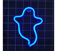 Luci al Neon LED Lightning Applique da Parete Decorazione Della Stanza Luci Notturne Batteria e USB Funzionanti Per Bambini Baby Room Matrimonio Bar Festa Decorazione (Fantasma)