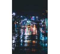 Luci al neon nelle strade e nei vicoli in una notte piovosa - Set di puzzle in legno da 500 pezzi: gioco di puzzle rilassante fai da te, rompicapo (14 anni+)