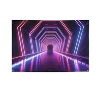 Luci al neon Tunnel Banner Party Decor Sfondo Bandiera Festa di Compleanno Fotografia Sfondo Decorazione Banner e Segnali Decorazione da Parete Banner Feste Forniture Bomboniere 180 x 119 cm