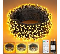 Luci Albero di Natale 20M, 200 LED 3 Bianco Caldo Dimmerabile Luci Natale Esterno ed Interno Collegare con Funzione Memoria e Telecomando IP44 Impermeabile Luci LED per Giardino Balcone Casa Festa