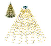 Luci Albero di Natale 400 LED 2.5M 16 Fili 8 Modalità, Plug-in, IP44 Impermeabile Luci Albero di Natale Cascata, per Alberi di Natale, Giardini, Decorazioni per Interni ed Esterni, Bianco Caldo