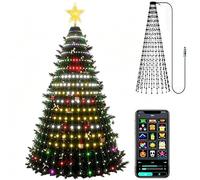 Luci Albero di Natale 400 LED RGB, App Smart, Musica, Dimmerabile | Modello e Testo Personalizzati, Timer, Telecomando, Multiset, Decorazioni Natalizie(2.1M)
