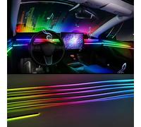 Luci ambientali per auto Streamer a colori RGB 64 colori universali LED interni striscia acrilica nascosta lampada per atmosfera sinfonica