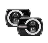 Luci Anteriori DRL Con Indicatori Per Jeep Per Wrangler YJ Per Cherokee XJ H6014 H6052 H6054 H4 Faro Accessori Auto Lampada A LED Ultimo Stile 2 Pz 7X6 5X7 Fari A Led