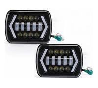 Luci Anteriori DRL Con Indicatori Per Jeep YJ Per Cherokee XJ Trucks Quadrato H4 90W 7x6'' 5x7" Faro Anteriore A LED Impermeabile Bianco DRL Indicatore Direzione Ambra