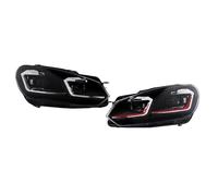 Luci Anteriori DRL Con Indicatori Per VW Per Golf 6 MK6 2009 2010 2011 2012 Fari DRL Indicatori Di Direzione Fascio Alto Angelo Occhio Lente Del Proiettore Testa Della Lampada Faro A LED