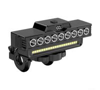 Luci anteriori e posteriori per bicicletta, impermeabili, ricaricabili tramite USB, con clacson, luce per mountain bike, per ciclismo notturno, pendolarismo mattutino (sarà nero)