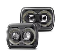 Luci Antinebbia Fari A Led 5x7 Pollici Per Jeep Per Wrangler YJ Per Cherokee XJ H4 Plug Ambra Luci Di Marcia Auto 12v Drl 7x6 '' Faro