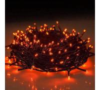 Luci arancioni di Ognissanti, luci a filo arancioni, luci mini a LED per interni ed esterni per Ognissanti, plug-in, impermeabili, decorazione per albero di Natale e Ognissanti, luci a filo arancioni