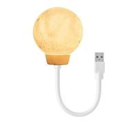 Luci attivate dalla voce - Luce notturna in ABS a cambiamento di colore con timer | Lampada a controllo vocale | Lampada regolabile alimentata da USB a 3 luci | Luce notturna Moon Desk per sala