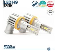 Luci Auto Moto FULL LED FENDINEBBIA H9 Lampade BIANCO POTENTE 6500K 8000LM CANBU