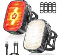 Luci Bicicletta LED 2-In-1 Con Riflettore, 8+6 Modalità Luce Bici Anteriori & Po