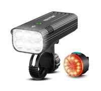 Luci Bicicletta LED Ricaricabili USB; 6 LED 3000 Lumen Faro E Fanale Posterior