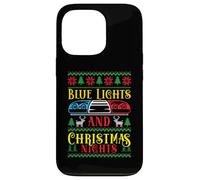 Luci blu e notti di Natale Babbo Natale polizia Natale Custodia per iPhone 13 Pro