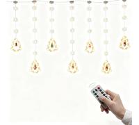 Luci colorate d'atmosfera, luci decorative a tema fiocco di neve con stringa LED, lucine per tende da 3 x 0,5 m, 8 modalità di illuminazione, telecomando USB per Warm-White 【Snowflake-Christmas-Tree】