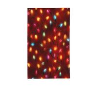 Luci colorate di Natale su bandiere rosse per la casa, 0,9 x 1,5 m, striscione di auguri con occhielli per interni ed esterni, decorazioni per la casa