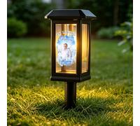 Luci commemorative da giardino solari personalizzate per esterni con foto nome solare per sentiero luci da giardino commemorative per tomba all'aperto regali di simpatia per la perdita di un amato
