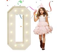 Luci con numero 0 a luce calda, 70 cm, luci giganti decorative per illuminare la camera dei bambini, feste di vacanza, cabine fotografiche, rivelazione di genere, 70 cm