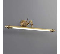 Luci da bagno sopra specchio in ottone, lampada LED per quadri Lampada frontale a specchio vintage con testa della lampada girevole, 3 temperature di colore, luci per armadietto a specchio retrò IP44