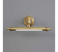 Luci da bagno sopra specchio in ottone, lampada LED per quadri Lampada frontale a specchio vintage con testa della lampada girevole, 3 temperature di colore, luci per armadietto a specchio retrò IP44