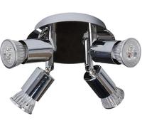 Luci da Cucina Plafoniera A LED da Soffitto Girevole A 3 O 4 Vie Piastra Rotonda Spot Luci per Bagno Soggiorno Plafoniera Rotonda da Cucina, Silver, 4 Lights