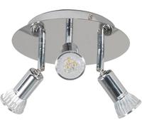 Luci da Cucina Plafoniera A LED da Soffitto Girevole A 3 O 4 Vie Piastra Rotonda Spot Luci per Bagno Soggiorno Plafoniera Rotonda da Cucina, Silver, 3 Lights