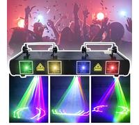 Luci da Discoteca Dj, Luci per Feste con Effetti di Illuminazione Rgby 4 in 1, Controllo DMX/Vocale, Oltre 100 Modelli E 300 Effetti, per Feste A Casa, Bar, Matrimoni, Compleanni, Karaoke
