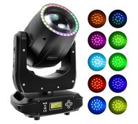 Luci da Discoteca, luci per DJ a Testa Mobile da 150 W, faretti da palco a LED con Prisma a 8 Facce, 17 GOBO, 13 Colori e Anello di tendone RGB, luci a Testa Mobile attivate dal su