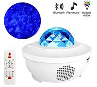 Luci da DJ GUIDATO Stellato Sky Projector Music Bluetooth USB Le luci delle fate rotano la lampada del proiettore della galassia stella LED notturne(White)
