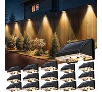Luci da Esterno Giardino 16 Pezzi Lampade Solari da Giardino Bianco Caldo Luce Solare LED Impermeabile Creando un'atmosfera Suggestiva Per Recinzione, Muro e Giardino