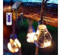 luci da esterno giardino,Ricarica solare USB catena luminosa esterno,8 modalità luci solari per giardino,20 sfere di cristallo LED luci decorative esterno,lucine led decorative per giardino,Natale