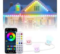 Luci Da Esterno Permanenti. Luci Da Gronda RGB Intelligenti, Colore LED Fai Da Te Individuale, Catena Luminosa Natalizia Colorata, Impermeabile IP67, Per Decorazioni Esterne(45m)