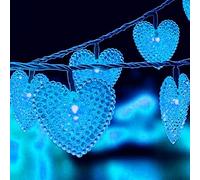 Luci da esterno solare Luci da spago da giardino 20 piedi 30 piedi a carico solare a forma di cuore a forma di blu luci da giardino per la festa del matrimonio patio decorazioni di alberi di Natale