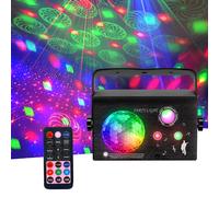 Luci da festa, Luce da discoteca, Luci da palco stroboscopiche per DJ attivate dal suono a 3 lenti RGB per feste Compleanno Regalo di Natale Matrimonio Karaoke