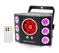 Luci da festa, luci da discoteca, luci da DJ, luci stroboscopiche a LED 4 in 1 per lavaggio oculare a forma di ape ed effetto gobo con raggio verde rosso, DMX a 16 canali con suono attivato