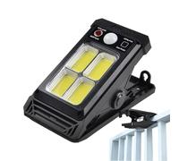 Luci da giardino a energia solare, 16 x 8 cm, sensore di movimento da 1200 mAh, impermeabili, con clip, per vialetti, cortili, vialetti, terrazze, balconi, paesaggi, portici, patio, illuminazione