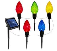 Luci da giardino a energia solare, 5 luci decorative in stile rombico da giardino, lunghe lasting per esterni, luci di stake per decorazioni natalizie, luci da passeggio per interni ed esterni, luci