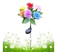 Luci da giardino ad energia solare, impermeabili, a forma di rosa, luci solari per esterni, impermeabili, per portico, recinzione, passerella, prato, parco, madri, donne, nonne, feste di compleanno