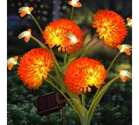 Luci da giardino solare, pacco 2 pacchetti solare luci di api con fiori, luci di lucciole solari impermeabili all'aperto per decorazioni per autunno del giardino del giardino, regali per la festa