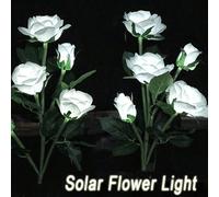 Luci da giardino solari decorative da esterni, luci bianche a fiore di rosa solari, luci decorative da giardino a energia solare impermeabili per patio, cortile, vialetto, regali per la madre e la non